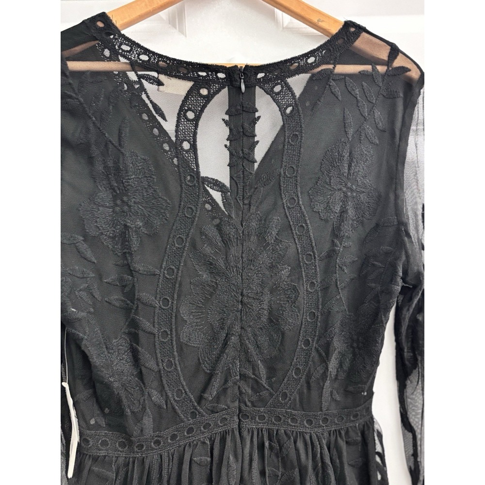 Altar'd State Black Embroidered Lace Maxi Dress M Whimsigoth Witchy Gothic 0354 - Picture 6 of 14